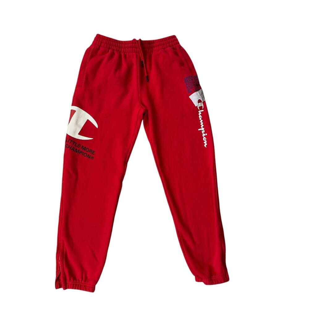 Champion men's jogger sweatpants red stretchy drawstring waist and pockets S